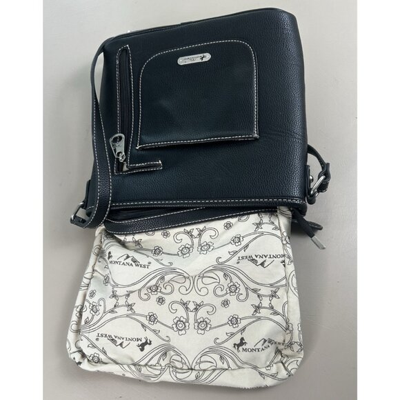 Montana West Sugar Skull Collection Black Conceal Carry Crossbody Embroidered - Picture 11 of 15